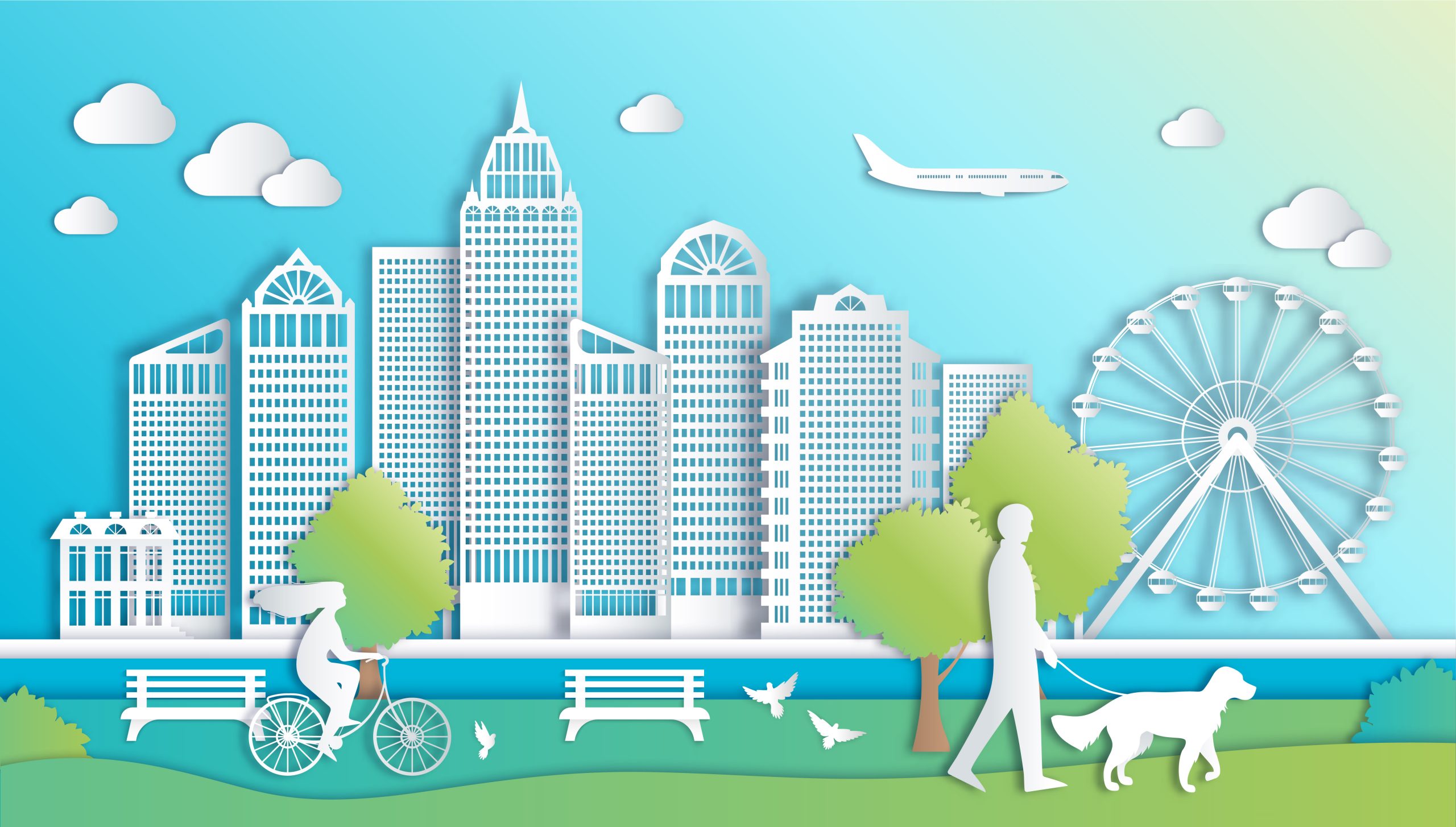 city paper landscape composition